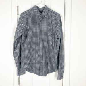 Theory Kyson Blue Gingham Button Down Shirt Medium